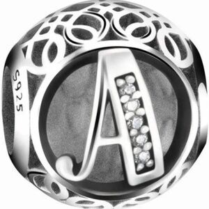 Authentic Pandora Elegant Silver Initial 'A' Charm